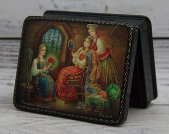 MADE IN UKRAINE Ukrainian Lacquer Box, Ukrainian Art Painting School, Fairy Tale, Hand Painted, Jewelry Box, Home Decor, Gift Box