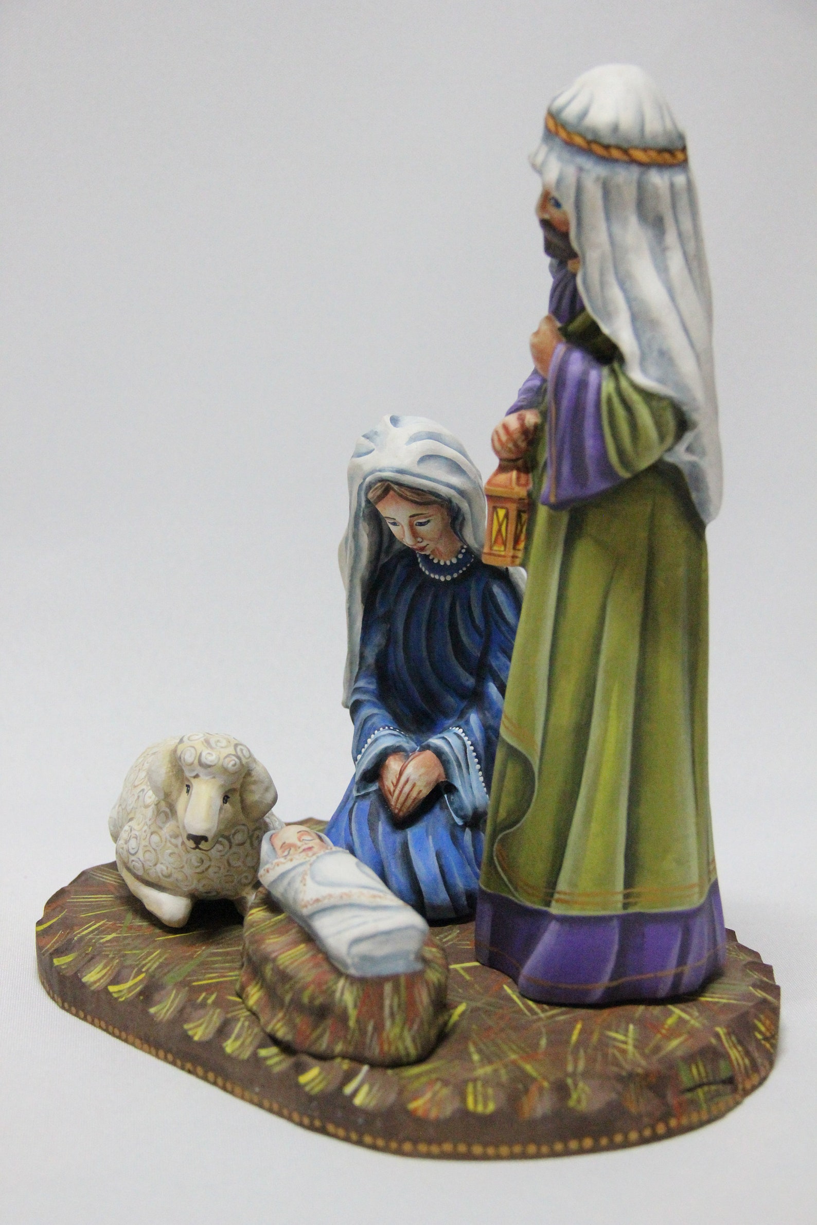 Wooden Carved Nativity Set 9.44 Christmas Figurines Hand Etsy