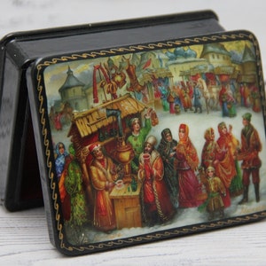 Made in Ukraine Lacquer Box, Ukrainian Art Painting School, Fairy Tale, Handmade, Jewelry Box, Home decor, Gift Box