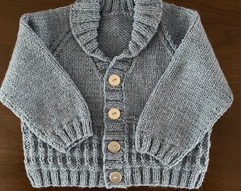 Hand knitted children’s cardigan in various sizes