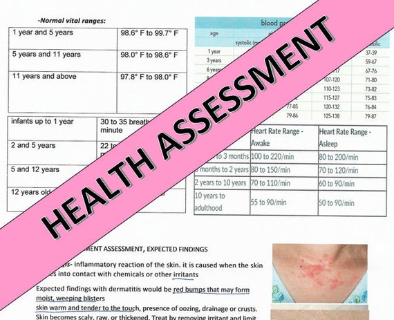 Health Assessment Nursing Notes - Etsy
