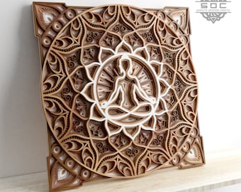Buddha Mandala DXF File/ Laser cut File/ Wood cutting Files/svg / Lasercut Mandala Dxf File/ Wood Crafts/ Cnc Projects/Svg File