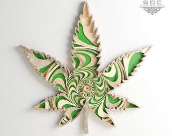 Multilayer File Marijuana leaf M-02 mandala DXF files svg template for laser cutting and CNC Routing SVG Template