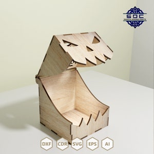 Haloween box 3mm lasercut files DXF SVG CDR Ai formats. Digital download laser cutting template