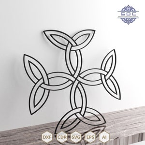 Triquetra cross dxf files svg file trinity knot svg template for laser cutting scrollsaw cnc cutting files