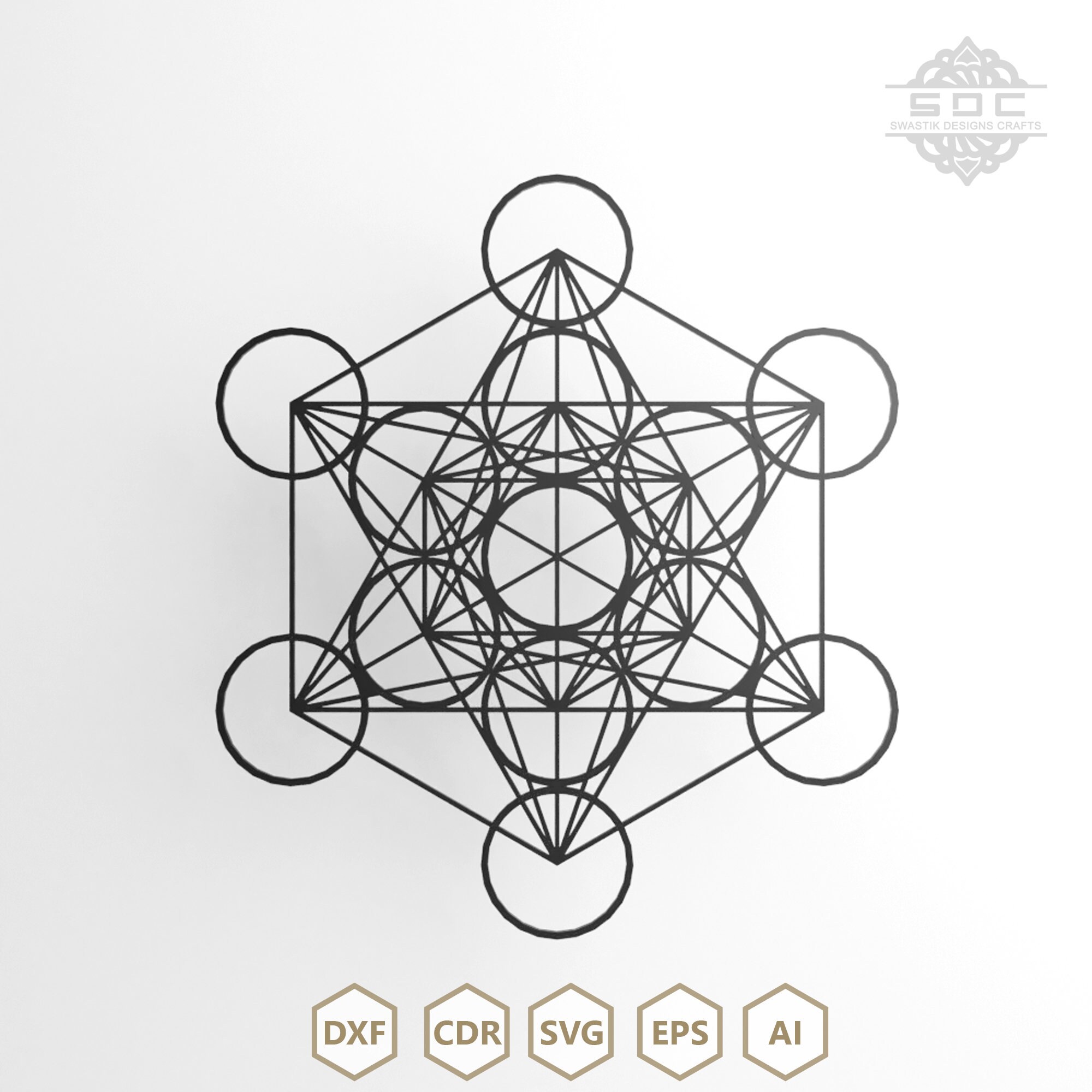 Metatron Cube Sacred Geometric Symbol Dxf Files Svg Template Etsy