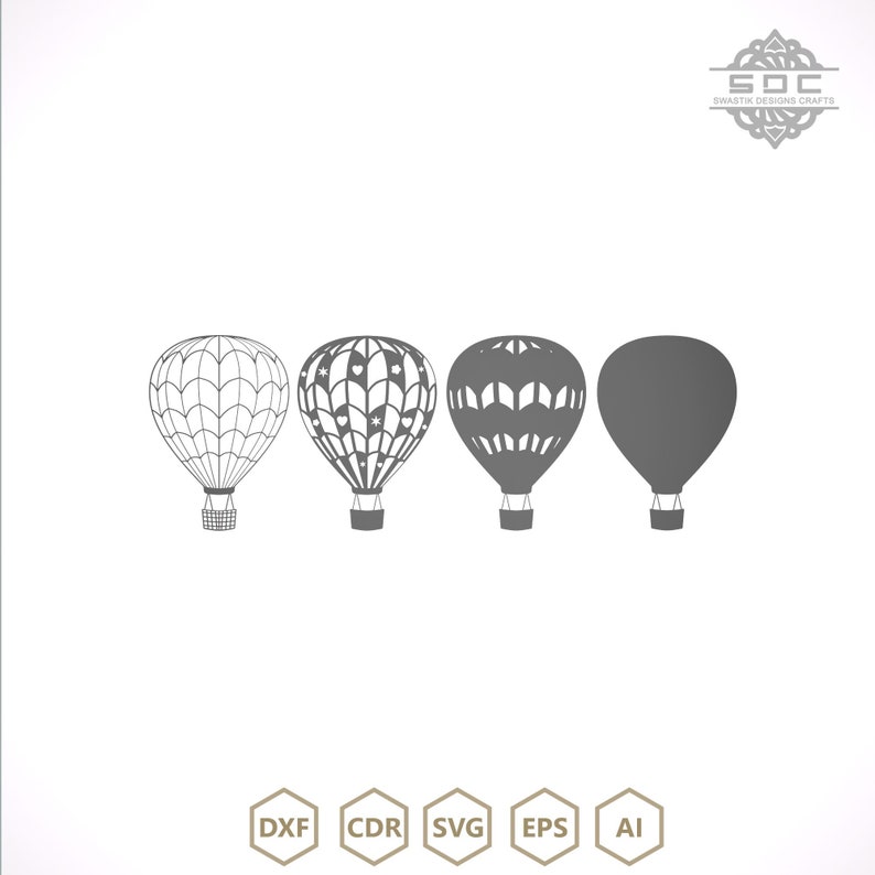 Hot Air Balloon DXF File Airship Dxf File/ Laser Cut File/ Wood Cutting ...