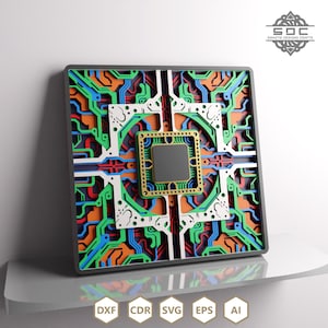 Buy Binary Bloom Mandala Dxf File, Laser Cut File, Wood Cutting File ...