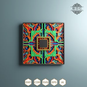 Buy Binary Bloom Mandala Dxf File, Laser Cut File, Wood Cutting File ...
