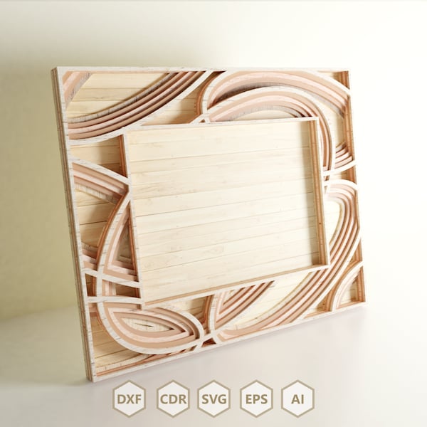 Multilayer Photo Frame DXF File / Laser cut Photo Frame/ Wall Decor/ CNC Files/ SVG Files for laser cutting/ Marco de fotos/ Mandala dxf