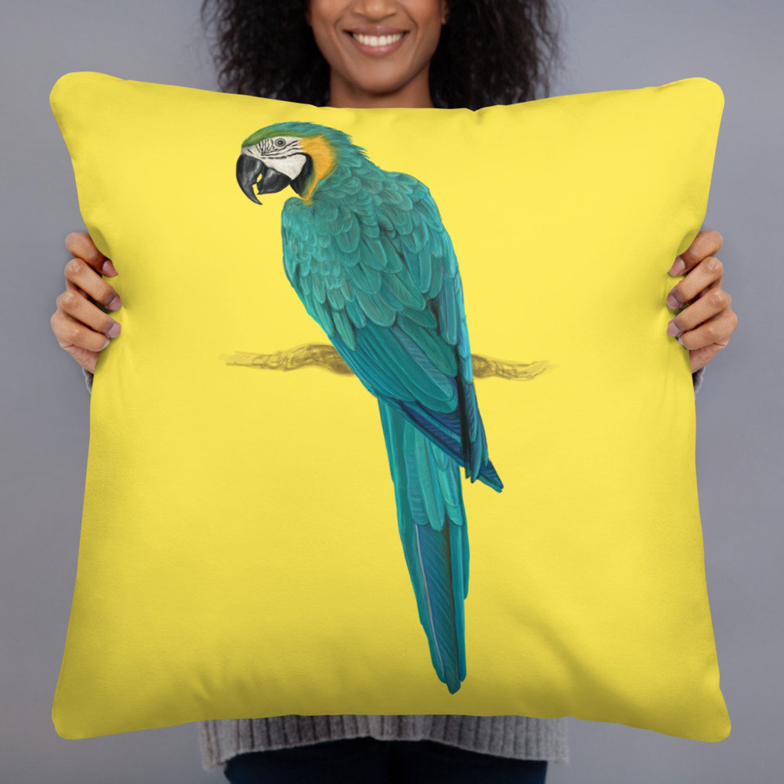 Cute Parrot Exotic bird Pillow Cockatoo decorative Pillow Etsy