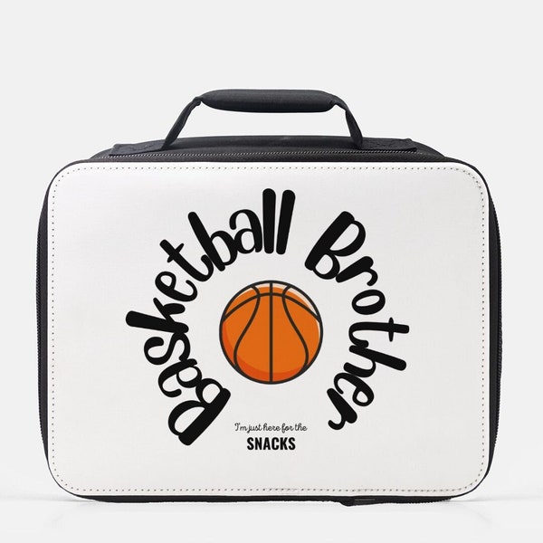 Basketball brother, here for the snacks box, basketball bag for boys lunch box, basketball gift for boys travel bag, personalized snack bag