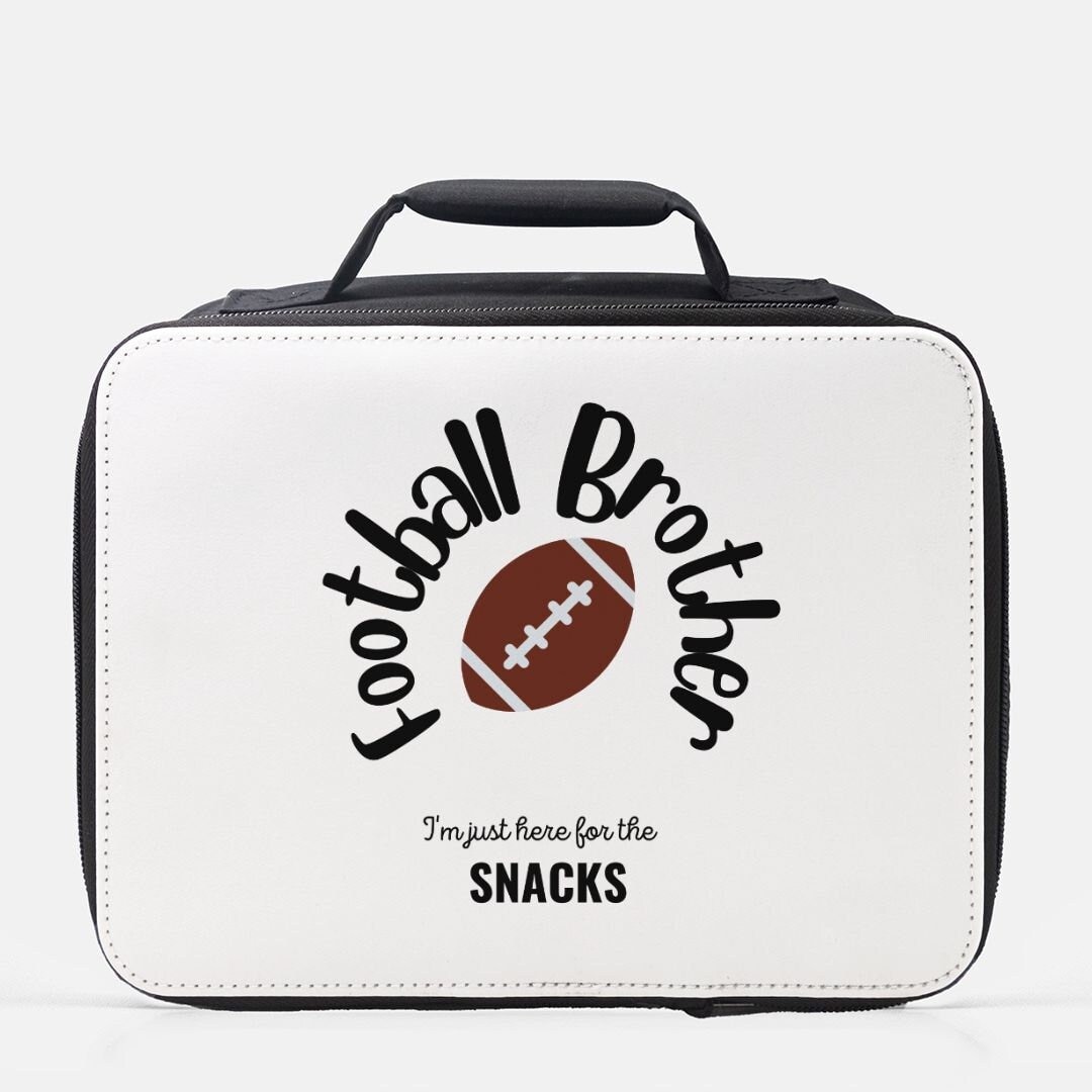Football Brother, Here for the Snacks Box, Football Tote Bag, Football Bag for Boys Lunch Box