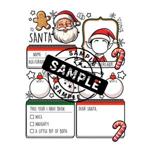 Santa Letter, Christmas Printable, Christmas Digital Download, Letter to Santa, Christmas Coloring Pages for Kids, Elf Letters, Elf Ideas