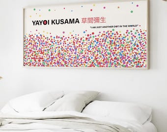 Yayoi kusama print,Japandi wall art,Zen wall art,Extra large wall art,Modern Colorful Print,Inspired Yayoi Kusama Poster,Panoramic wall art