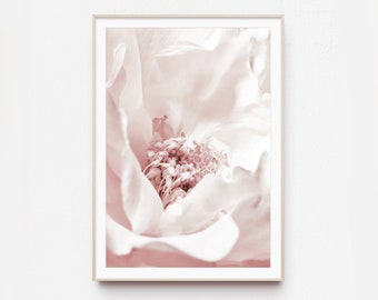 Pink Peony Flower Print, Botanical Wall Art (Digital Download)