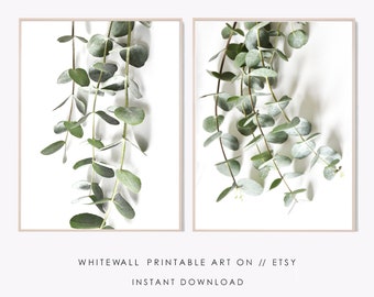 Eucalyptus Print Set, Botanical Wall Art (Digital Download)