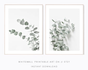 Eucalyptus Wall Art Prints, Botanical Photography Set (Digital Download)