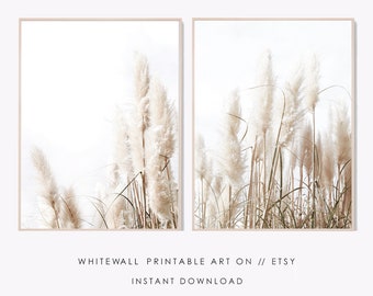 NEUTRAL WALL ART A4 PAMPAS GRASS PRINT GALLERY WALL PRINTS