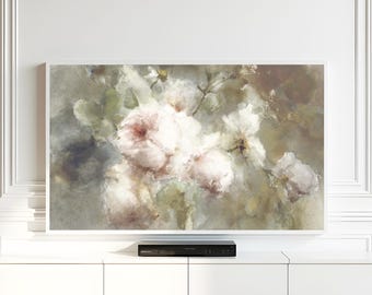 Cherry Blossom Floral Painting, Spring Samsung Frame TV Art (Digital Download)