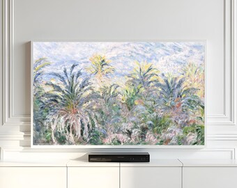 Monet Palm Painting, Spring Frame TV Art (Digital Download)