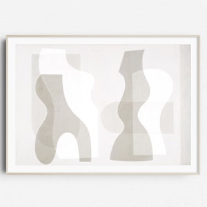 Neutral tones Abstract print beige wall art Digital download  Mid century print Large poster Modern minimalist Abstract Printable art