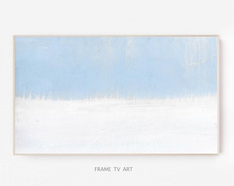 Abstract Art for Samsung Frame TV, Minimalist Light Blue (Digital Download)