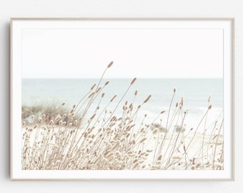Neutral Beach Grass Print, Coastal Wall Art (Digital Download)