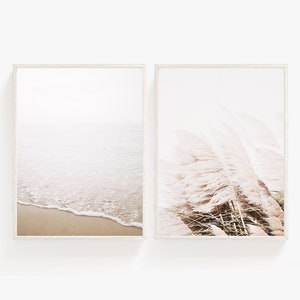 Set of 2 prints,Pampas Grass Decor Print,Neutral beach print set of 2,Beach Costal Style,Dried Grass,Minimalist print,Large Poster