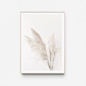 Stampa di erba della Pampa, arte murale della Pampa, arte murale botanica, stampa botanica neutra, arredamento per la casa beige, stampa di erba secca, stampa neutra, poster della Pampa