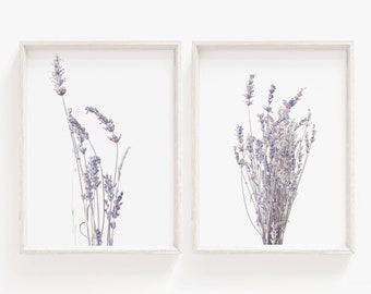 Lavender Botanical Print Set, Farmhouse Wall Decor (Digital Download)