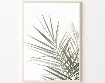 Tropical Palm Leaf Art Print, Coastal Decor (Digital Download)