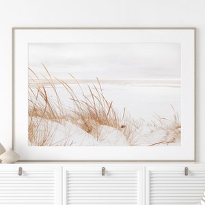 Impressões de praia neutras, grama seca dos pampas, minimalista moderno, arte rústica de fazenda, impressão boho, impressão costeira, arte de parede bege suave, download instantâneo