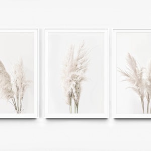 Set of 3 prints,Pampas Grass Decor Print,Dried grass print,Pampas wall decor,Farmhouse print,Earth tones ,Neutral print,Large Poster