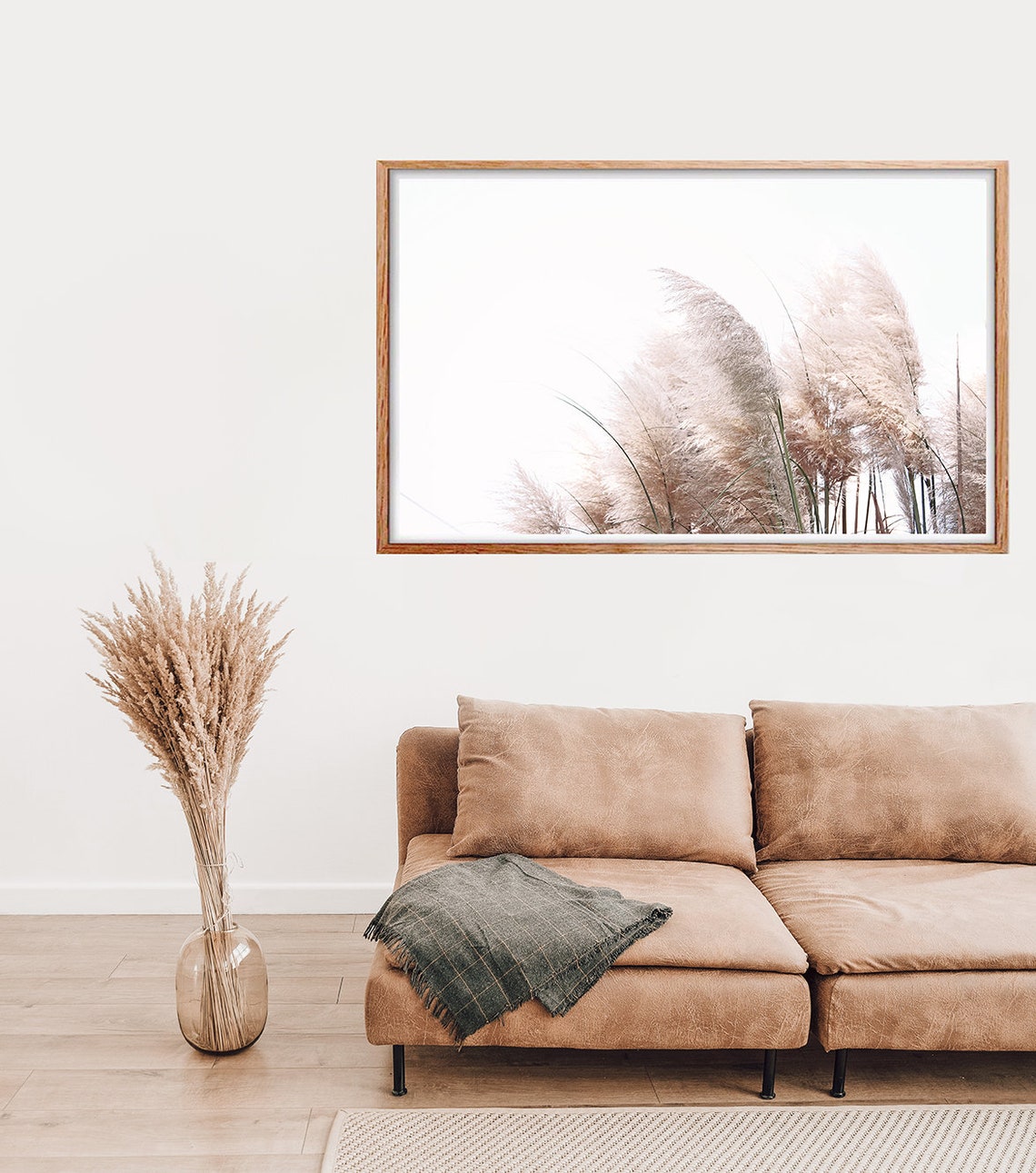 Pampas Grass Decor Print Printable Wall Art Pastel Pink Etsy