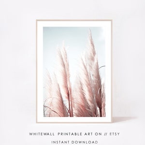 Pink pampas grass,Pampas grass print,Pampas picture,Pampas print,Pampas printable,Pampas pastel,Pampas Grass Art,Printable wall art,digital