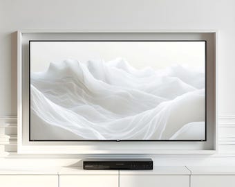 Neutral Abstract Samsung Frame TV Art – Minimalist White Design (Digital Download)