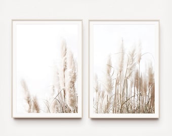 Pampas Grass Photography Prints, Beach Coastal Decor (Digital Download)