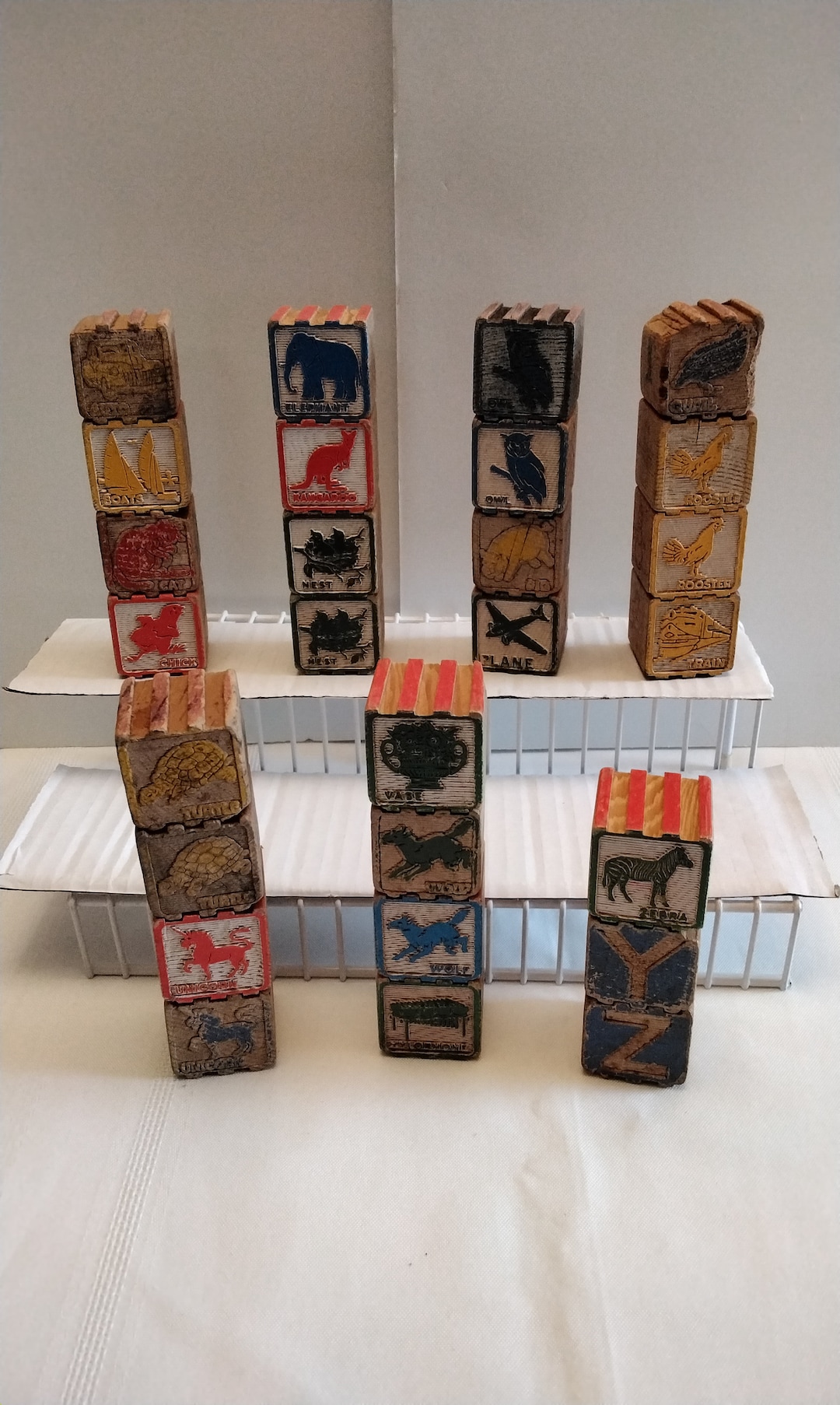 27 Vintage Alphabet Blocks Set Etsy