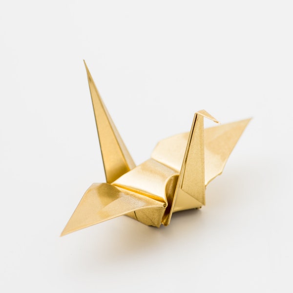 Brass Origami Crane Japan Handmade Metal Craft Christmas Birthday Thanksgiving Anniversary Mather’s day Present Gift Thousand Cranes