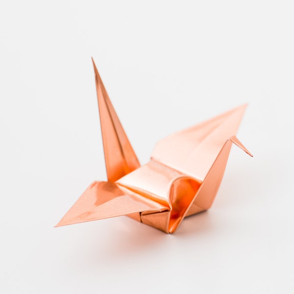 Grue Origami en cuivre Japon Artisanat en métal fait à la main Anniversaire de Noël Anniversaire de Thanksgiving Fête des Maths Cadeau Mille Grues