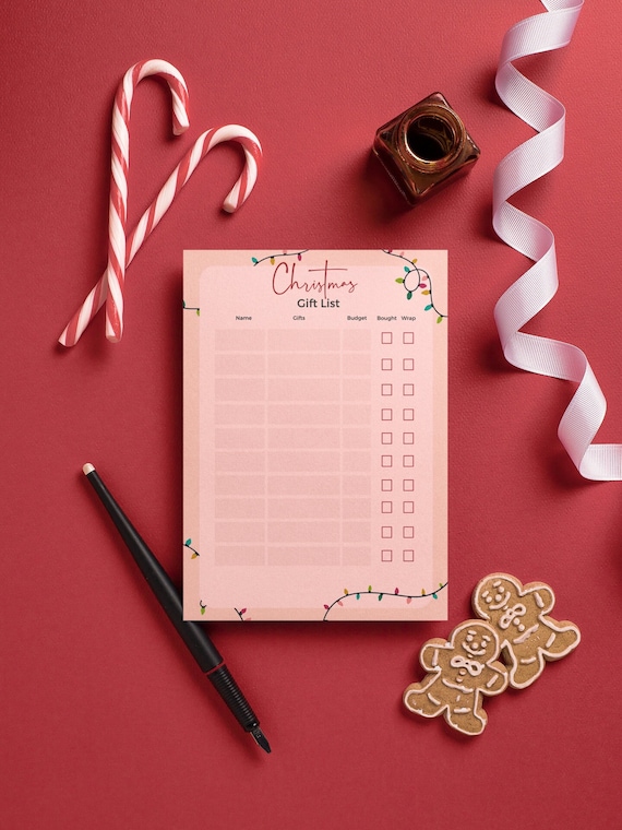 Christmas Gift List Planner, Christmas Budget Tracker, Christmas