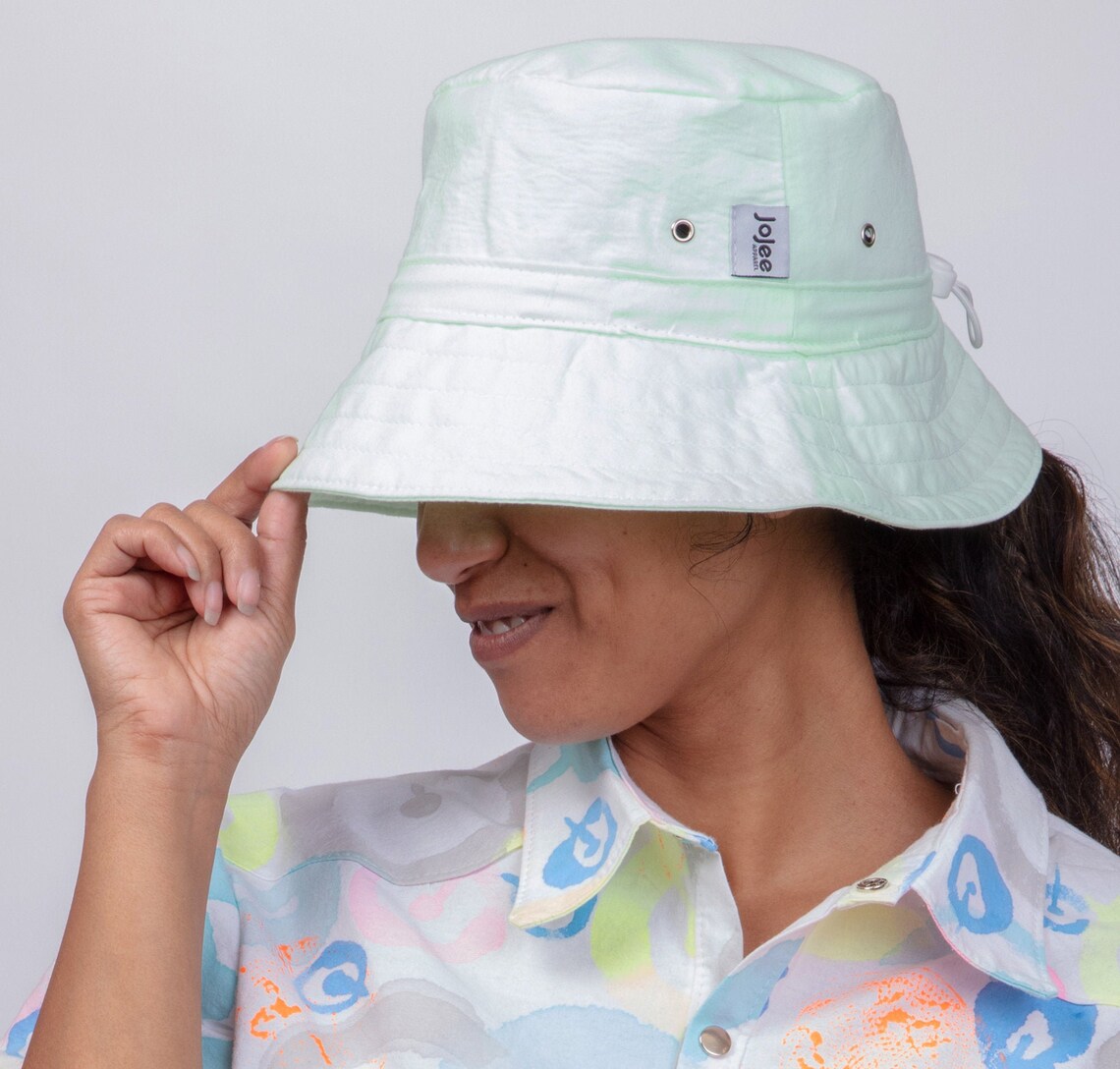 Bright Green Adjustable Bucket Hat Etsy