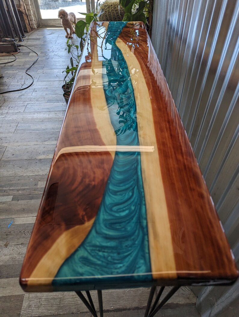 Console Table / Entryway Table / Epoxy River Table- Rustic Farmhouse ...