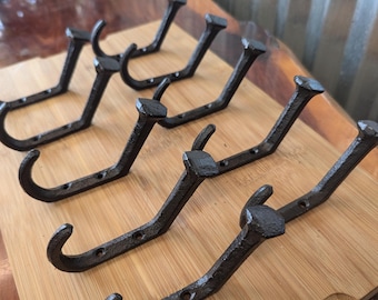 10 Railroad Spikes Hooks / SUPER SALE **  / towel hook / Railroad Spike , Cast Iron /Coat Rack Wall Hooks, Rustic Railroad Spike Hook