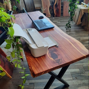 Office Desk / Computer Desk, Solid Live edge Cedar Table, Custom Wood Slab, Working Desk 60" x 24" /