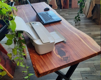 Office Desk Computer Desk Solid Live edge Cedar Table Custom Wood Slab Working Desk 60