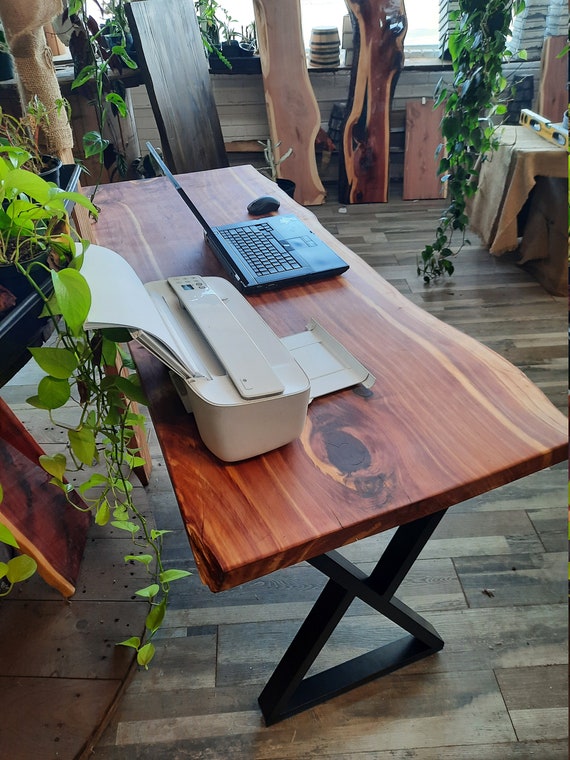 Office Desk Computer Desk Solid Live Edge Cedar Table Custom