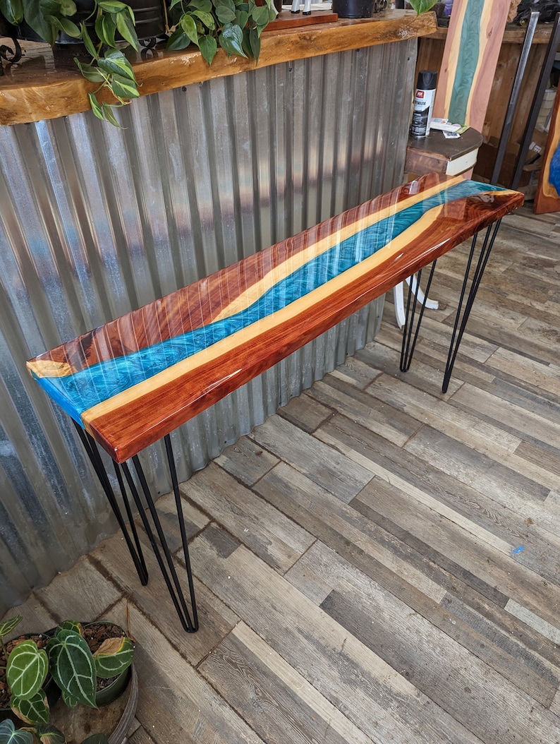 Console Table / Entryway Table / Epoxy River Table- Rustic Farmhouse ...