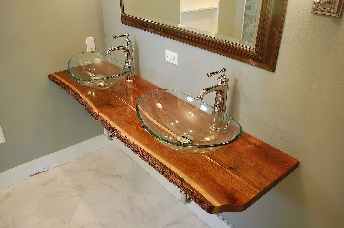 Live Edge Bathroom Vanity Rustic Wash Stand Sink Unit Bathroom Etsy